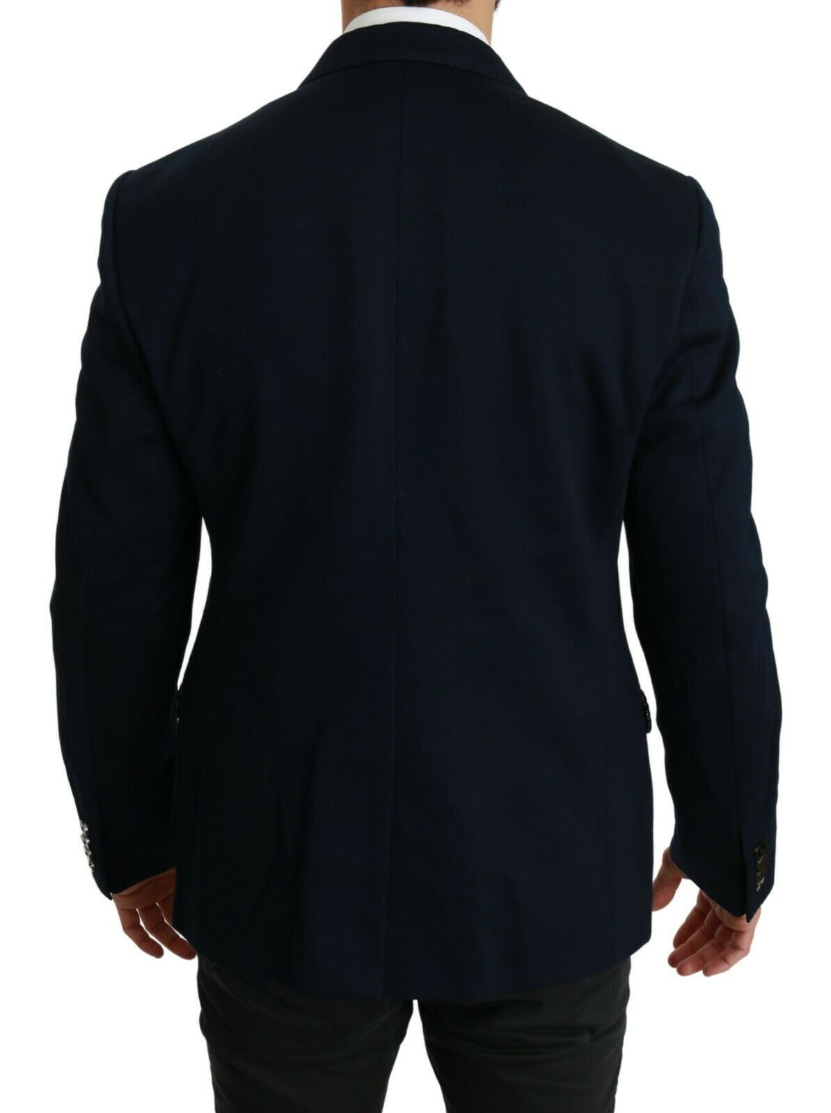 Elegante blazer de hombre azul oscuro de corte slim