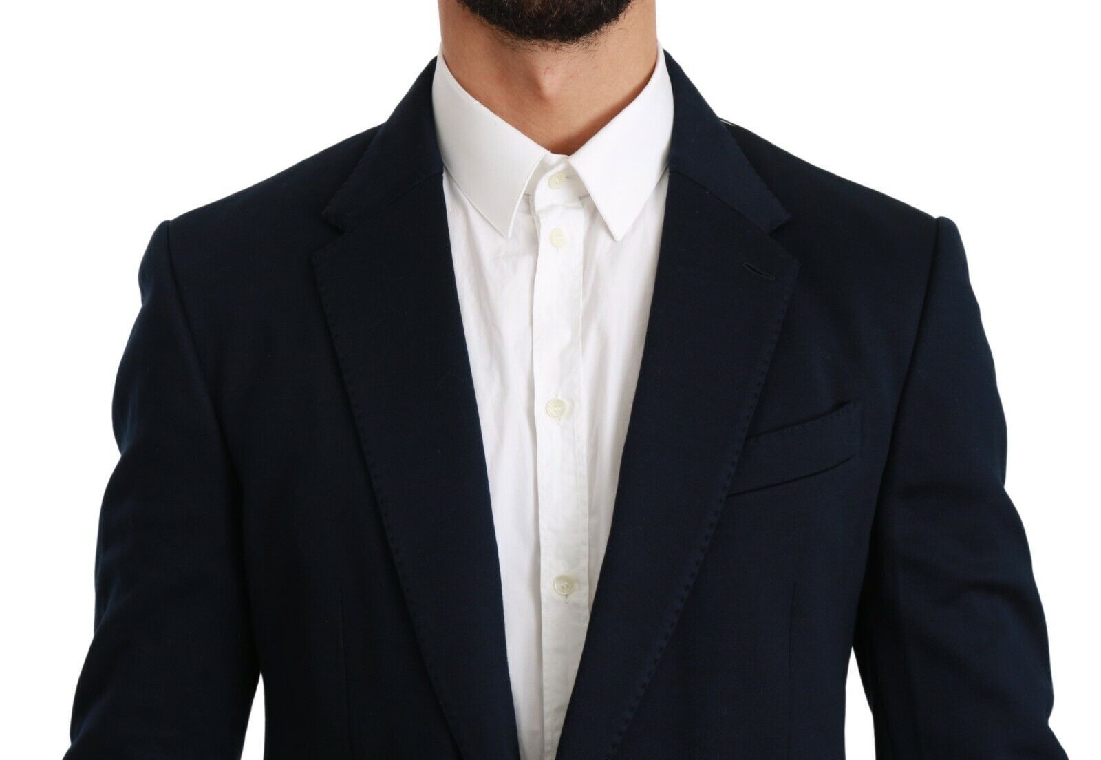 Elegante blazer de hombre azul oscuro de corte slim