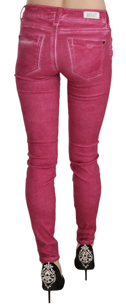 Pantalones pitillo de cintura media rosa chic