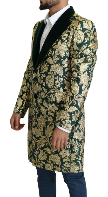 Elegante chaqueta Sicilia de jacquard verde dorado