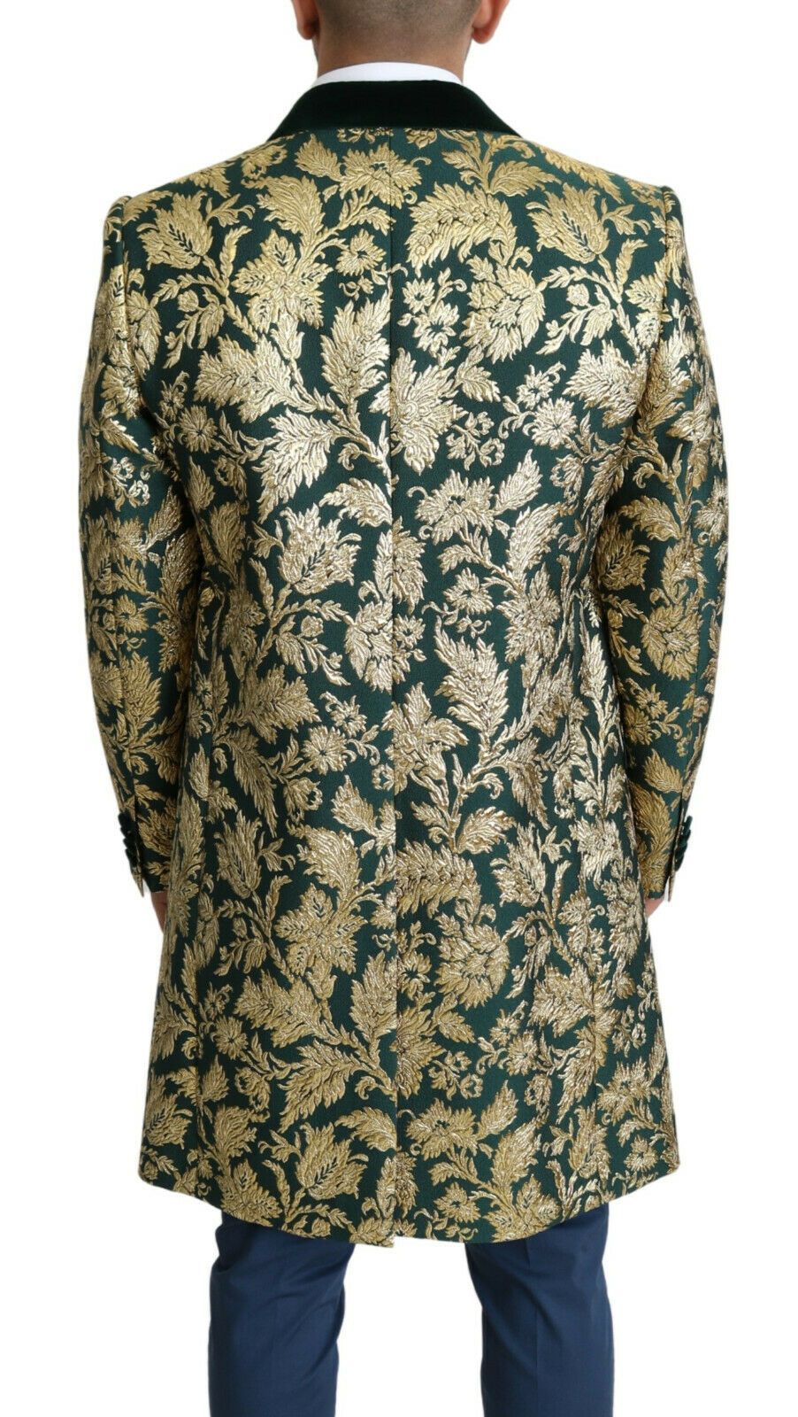 Elegante chaqueta Sicilia de jacquard verde dorado