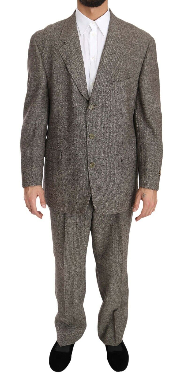 Traje de hombre elegante de lana marrón claro