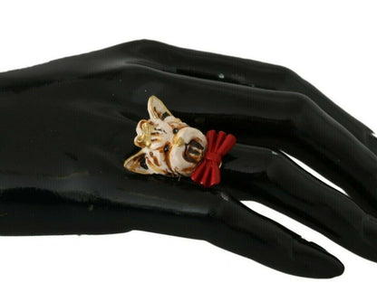 Elegante op honden geïnspireerde goudkleurige ring