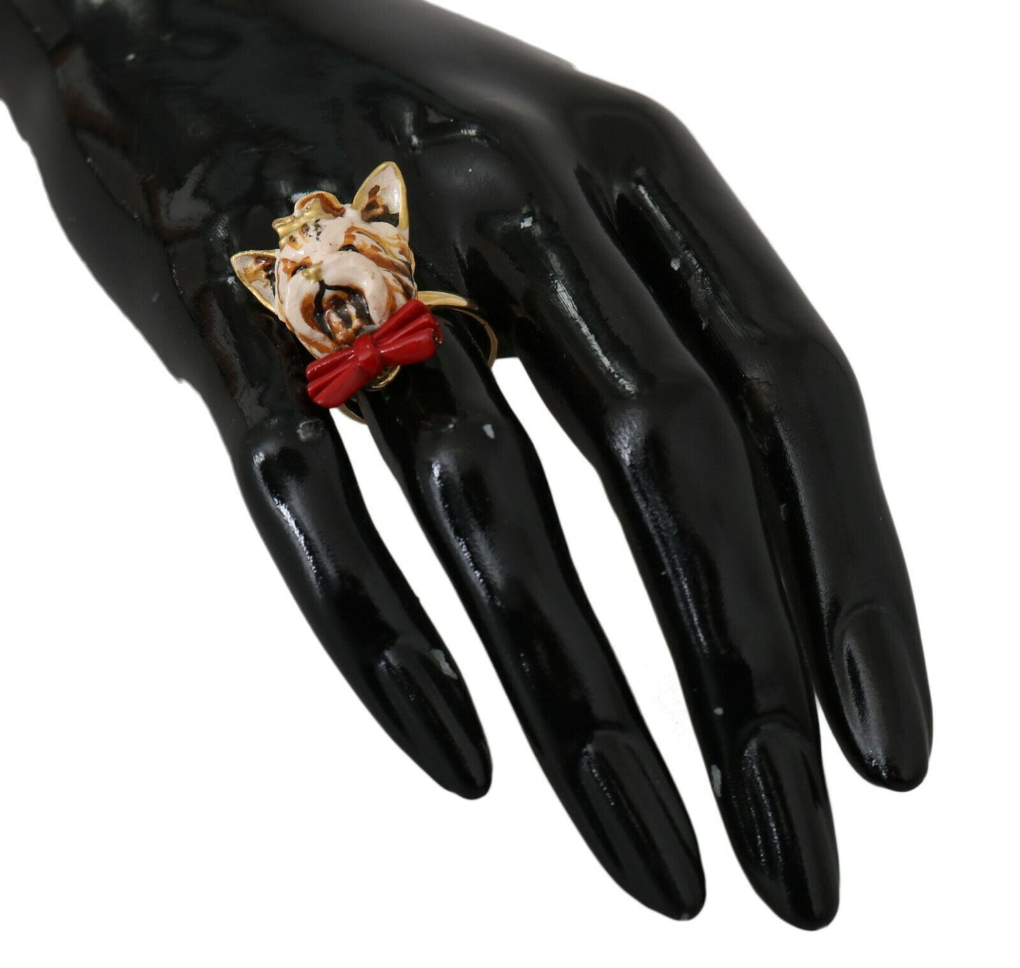 Elegante op honden geïnspireerde goudkleurige ring