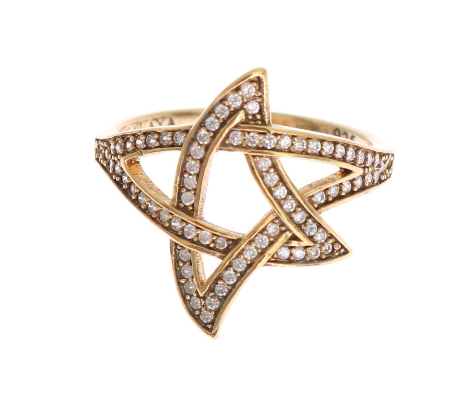 Elegant Gold CZ Crystal Embellished Ring