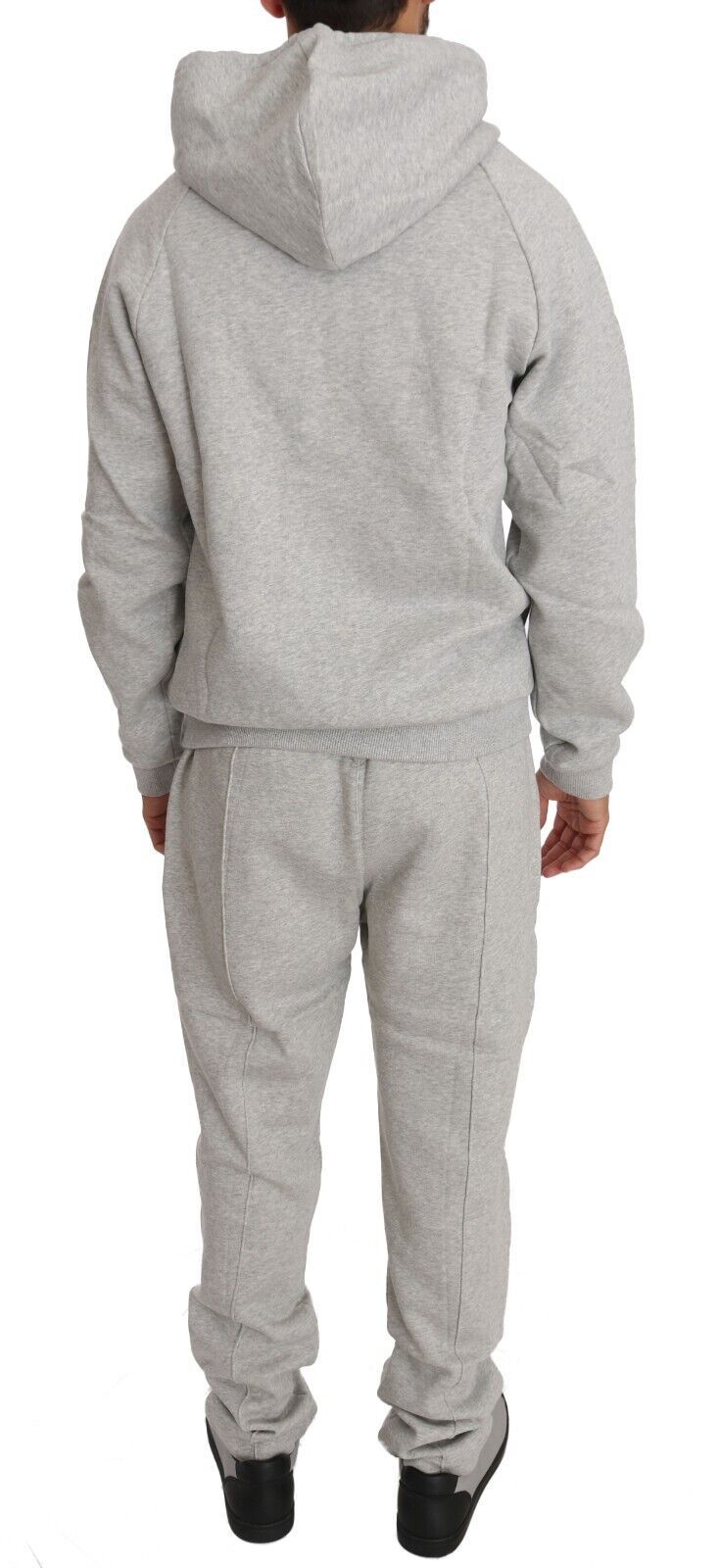 Elegant Gray Italian Cotton Sweatsuit