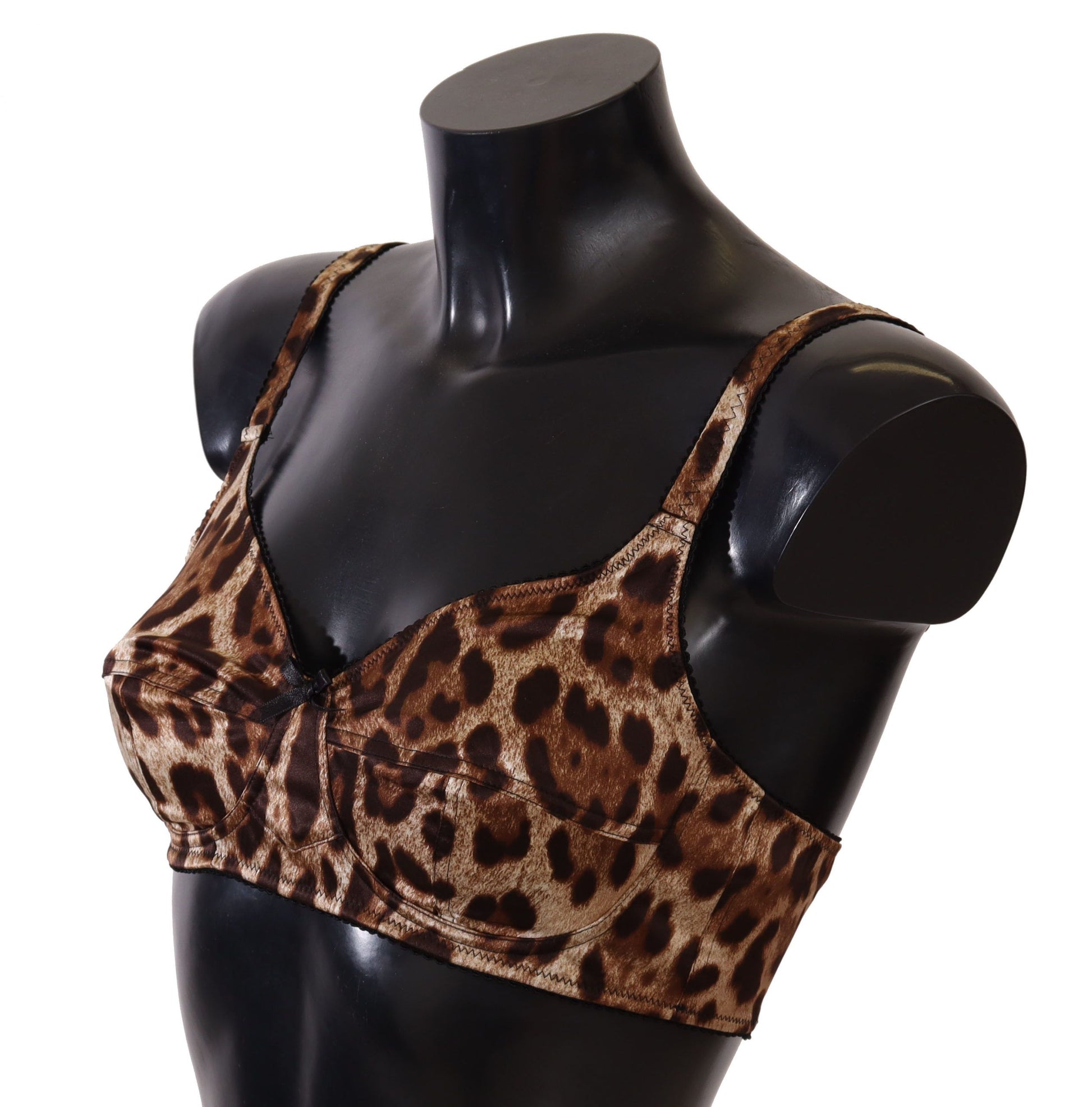 Elegant Silk Leopard Print Bra