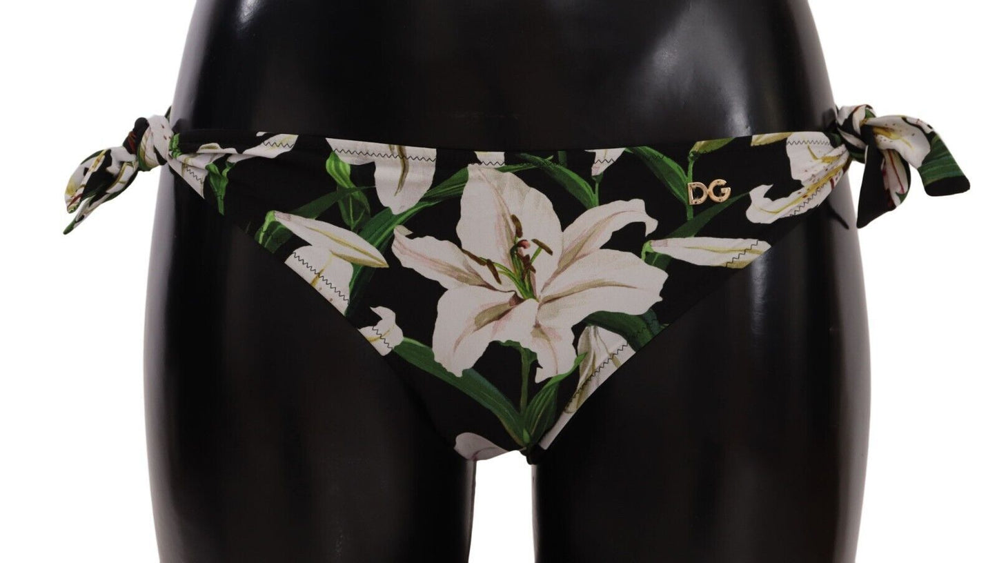 Bikinibroekje Zwart Lily Print Badpak Badmode