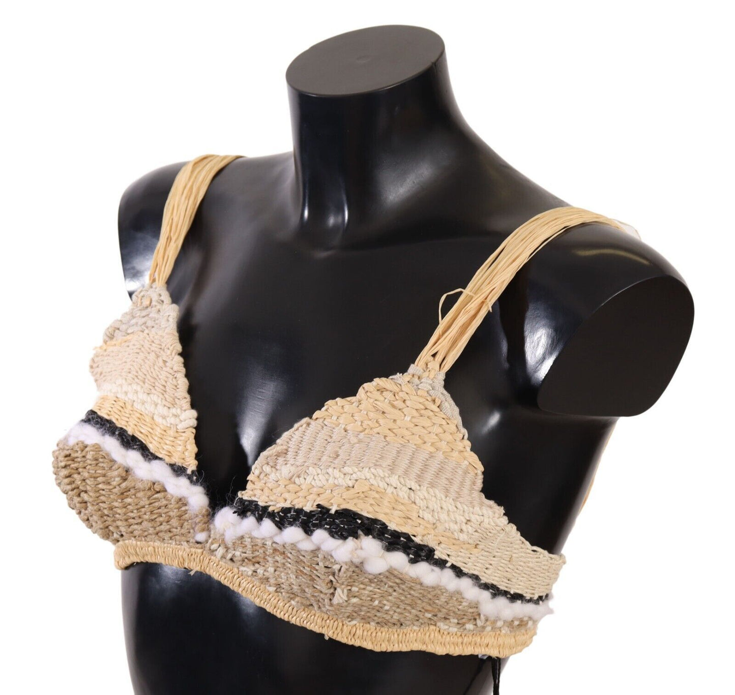 Top corto de crochet beige elegante