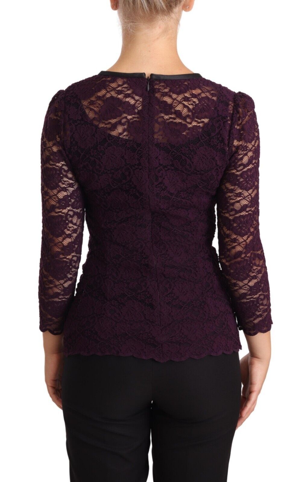 Elegant Sheer Lace Long Sleeve Blouse