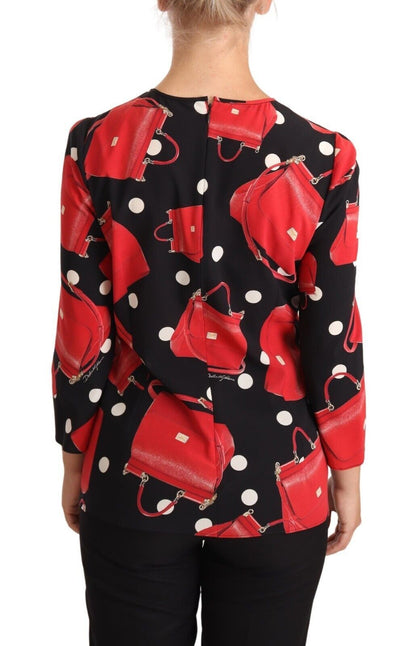 Elegante blouse met Siciliaanse tasprint