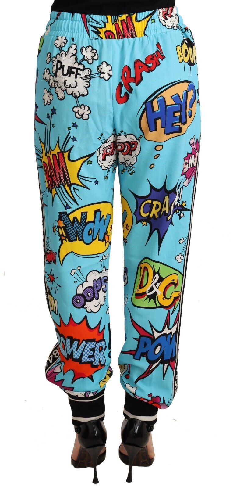 Pantalones jogger de punto con estampado de dibujos animados elegantes