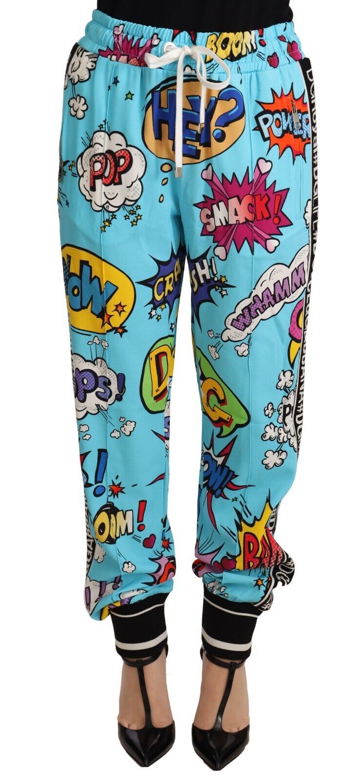 Pantalones jogger de punto con estampado de dibujos animados elegantes