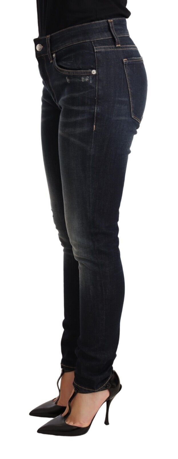 Chique blauwe slanke skinny jeans