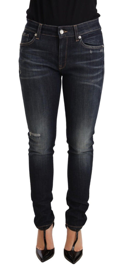 Chique blauwe slanke skinny jeans