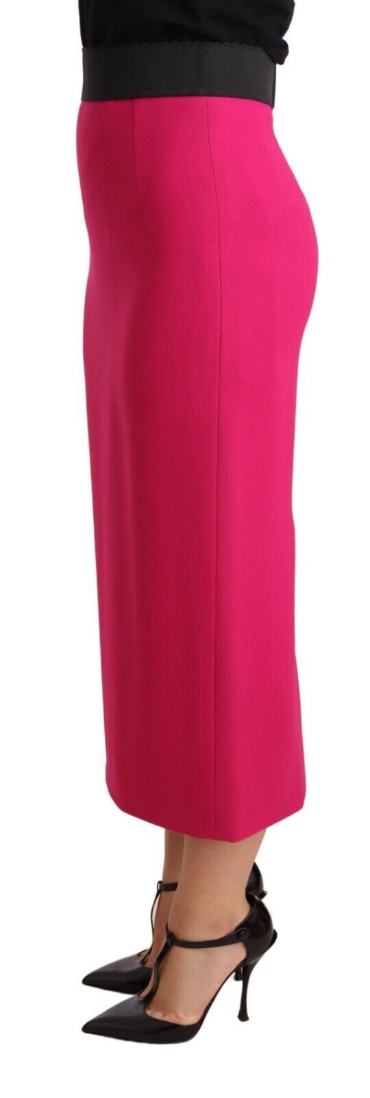 Elegante kokerrok met hoge taille in roze