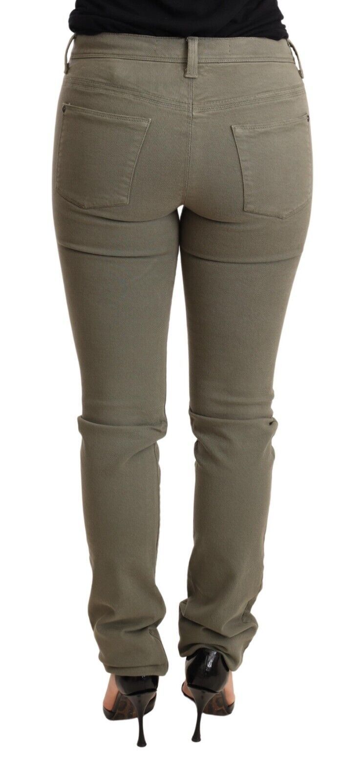 Chic Green Low Waist Skinny Jeans