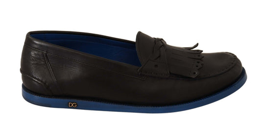 Italiaanse luxe leren loafers met kwastjes