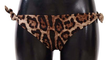 Elegant Leopard Print Bikini Bottom