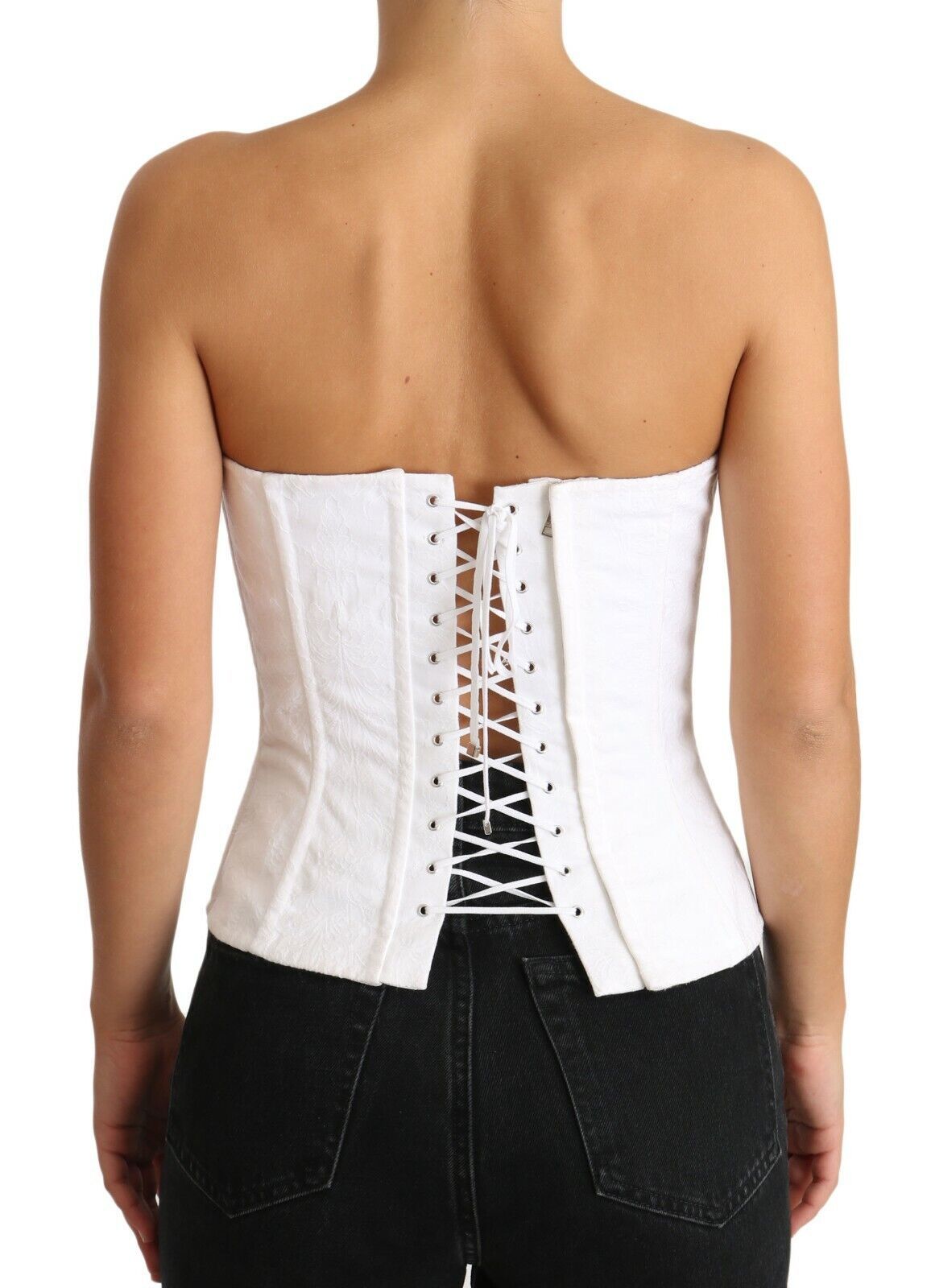 Elegante witte strapless corset top