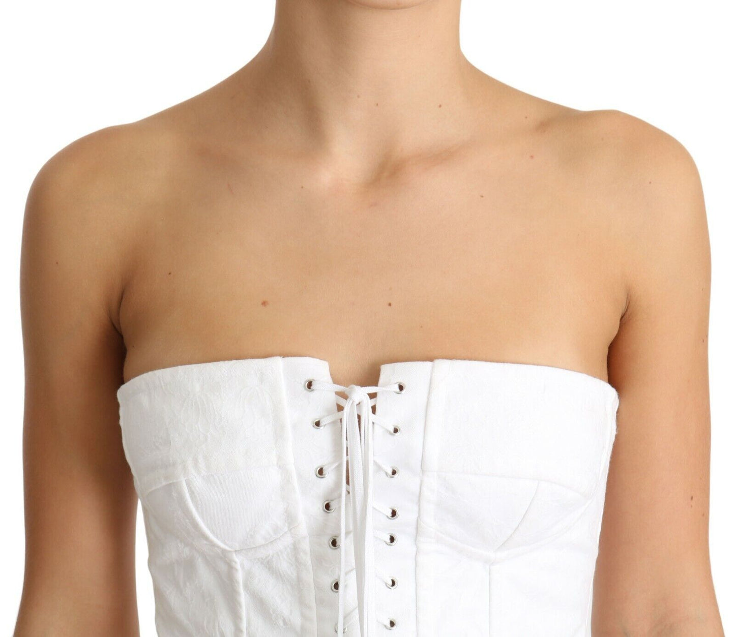 Elegant White Strapless Corset Top