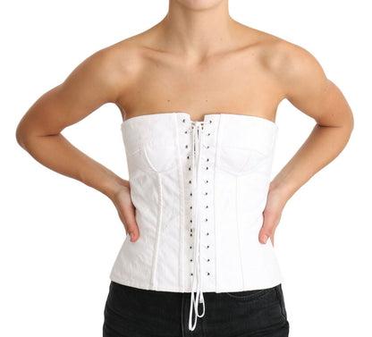 Elegante witte strapless corset top