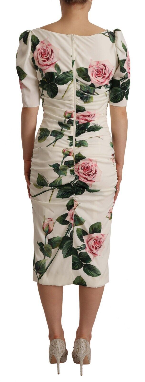 Elegant White Floral Sheath Dress