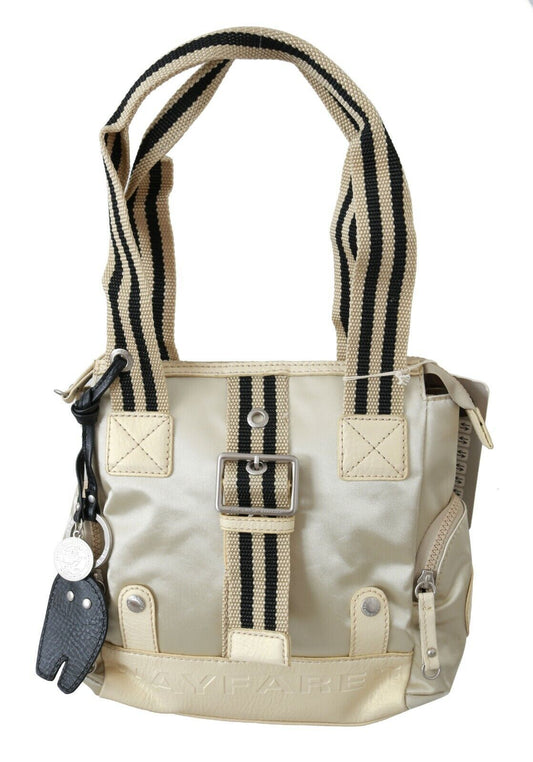 Chic Beige Fabric Handbag