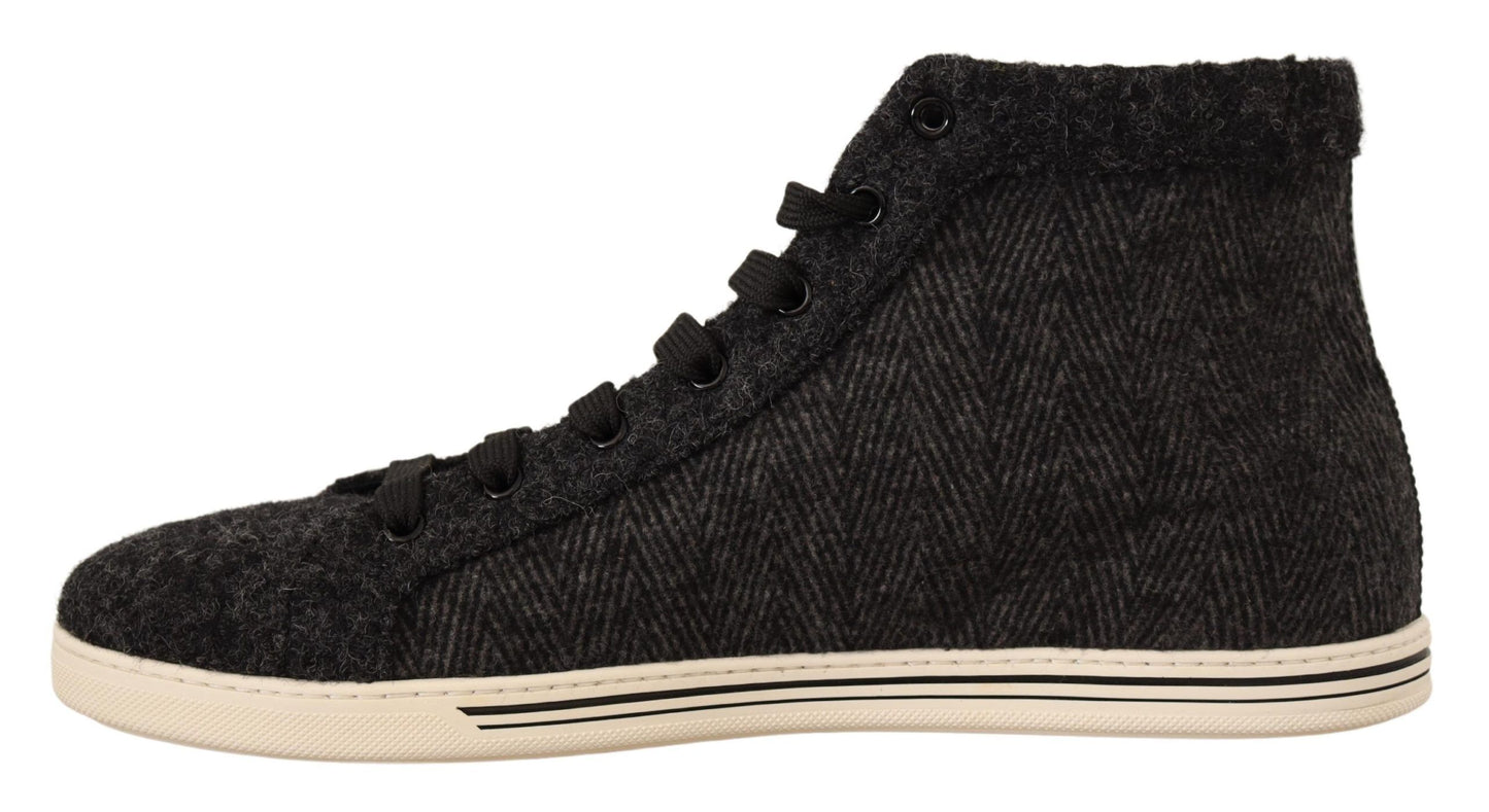 Elegante hoge sneakers van katoen/wol