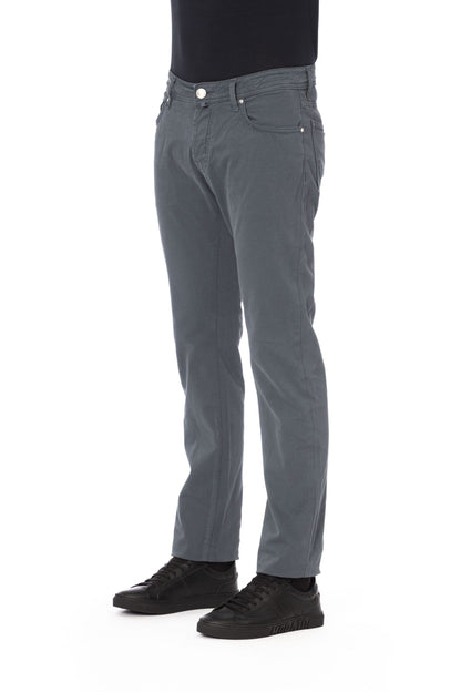 Gray Cotton Men Jeans