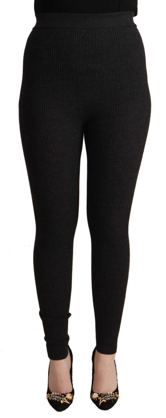 Elegant High-Waist Wool Tights Pants