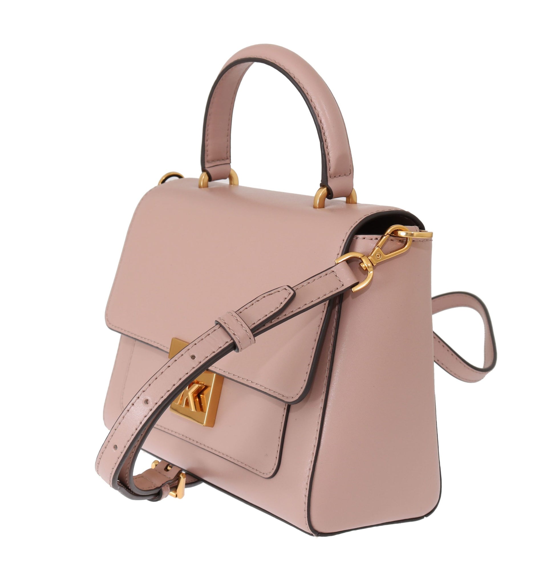 Elegante bolso de hombro Mindy de cuero rosa