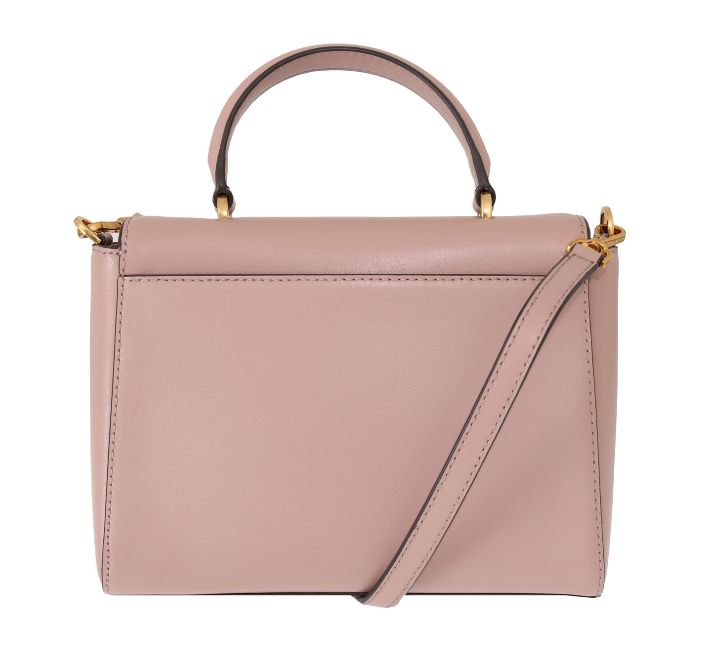 Elegante bolso de hombro Mindy de cuero rosa