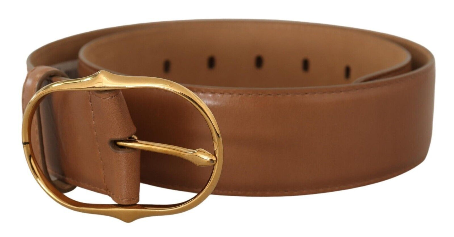 Elegante leren riem met gouden gesp