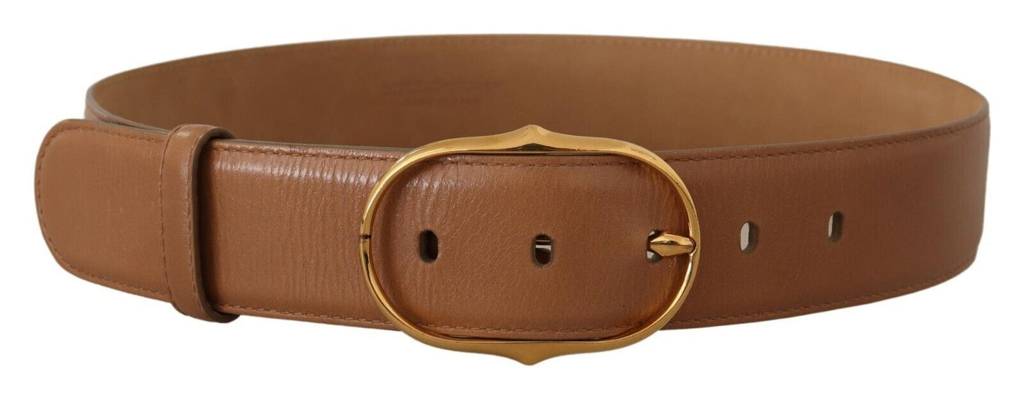 Elegante leren riem met gouden gesp