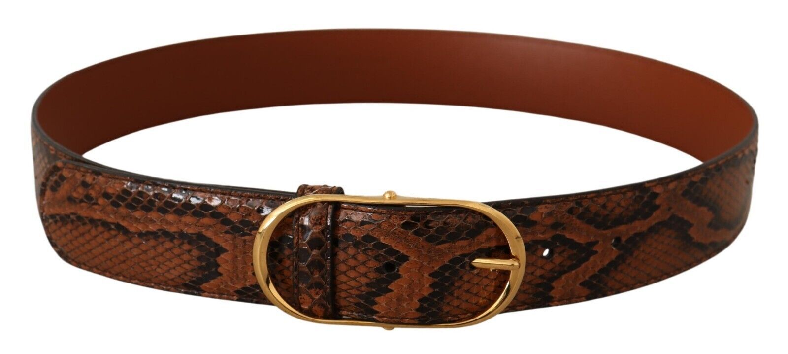 Elegante leren riem met gouden gesp