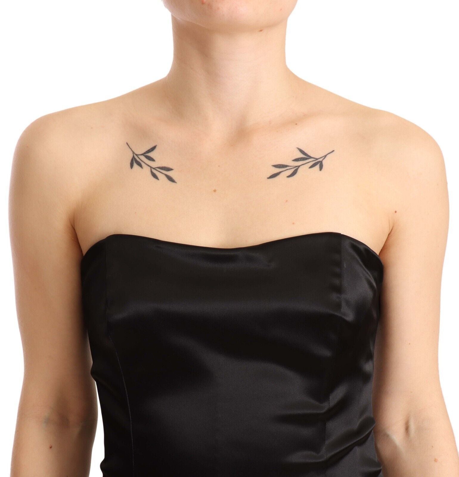 Elegante zwarte strapless zeemeerminjurk