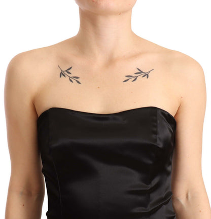 Elegante zwarte strapless zeemeerminjurk