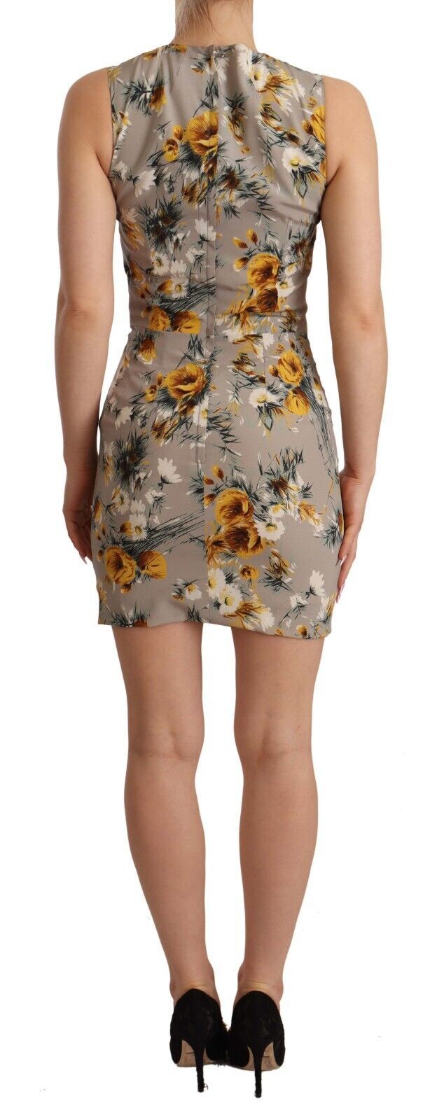 Elegante bloemen schede mini-jurk