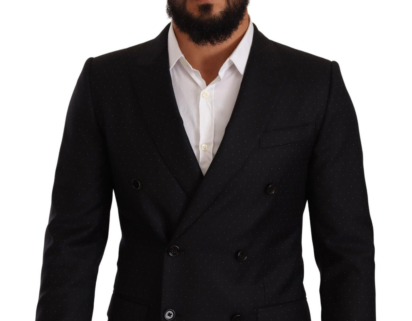 Elegante zwarte gestippelde formele blazer