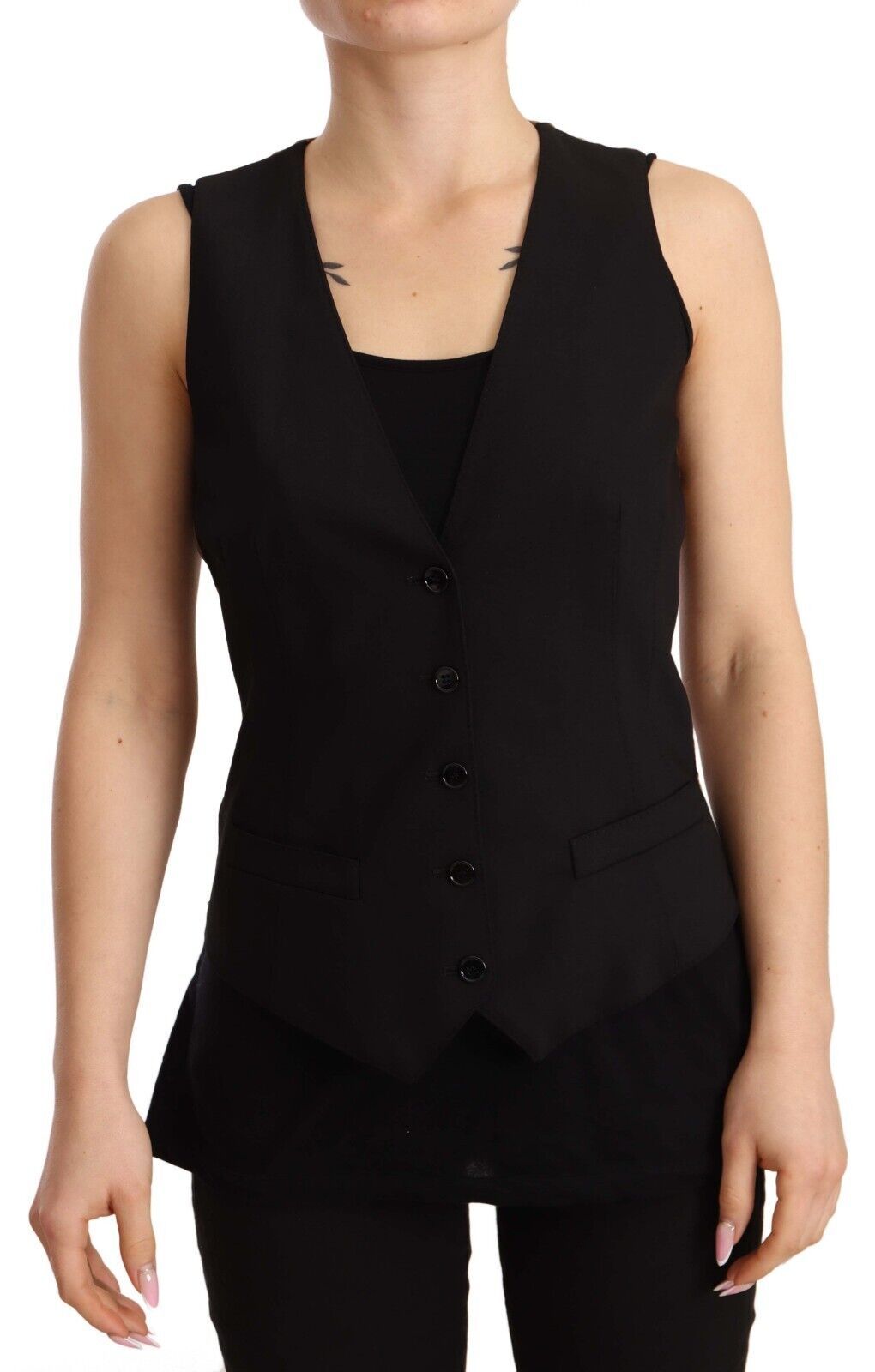 Elegant zwart wolmix gilet