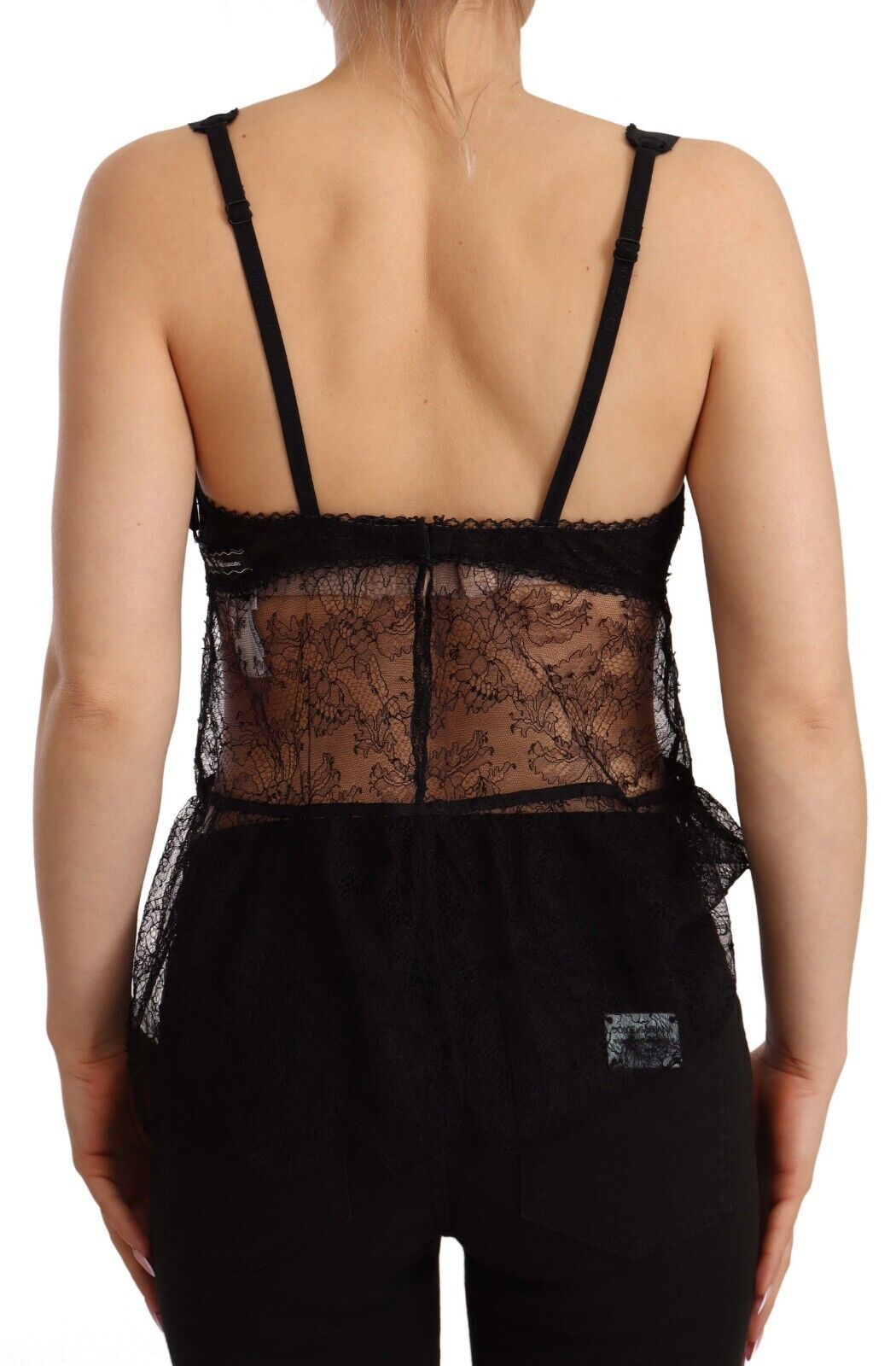 Elegante zwarte zijden lingerie chemise