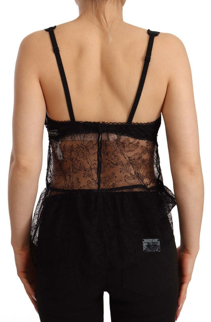 Elegante zwarte zijden lingerie chemise