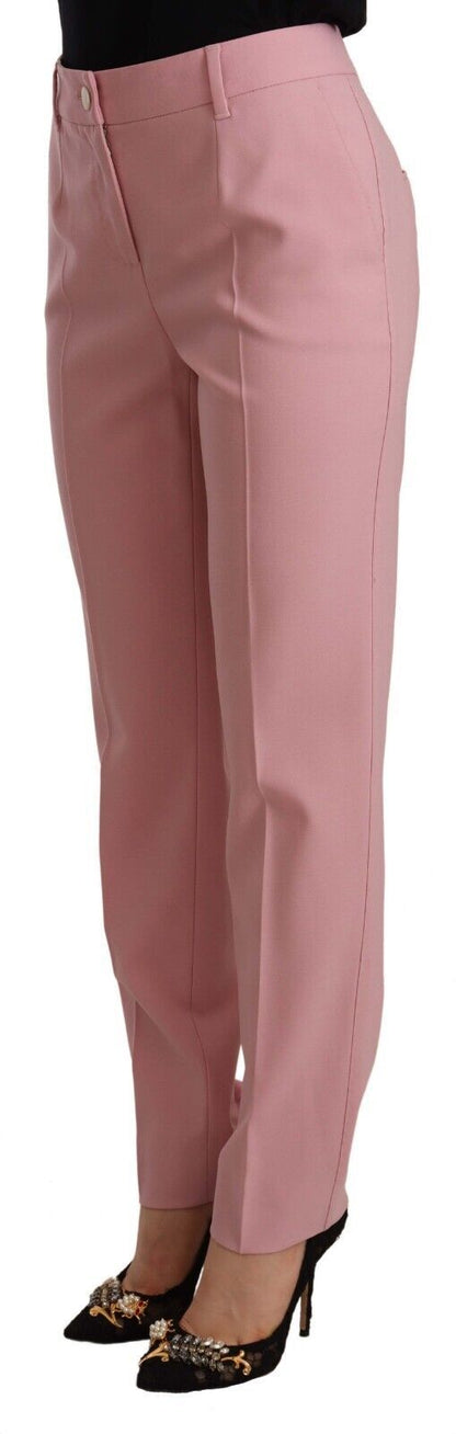 Elegante roze broek met hoge taille