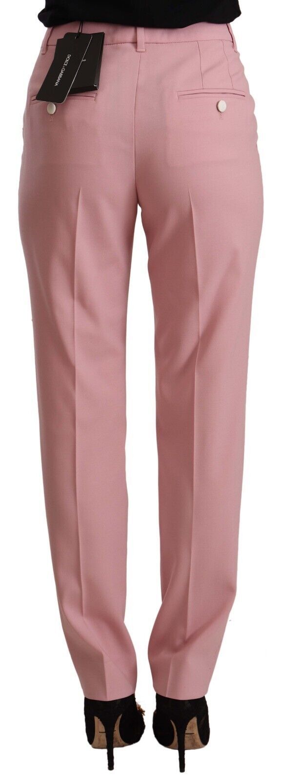 Pantalón elegante rosa de talle alto