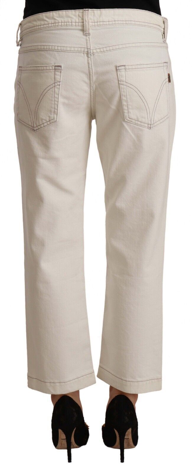 Chique gebroken witte cropped jeans - Fashionista must-have