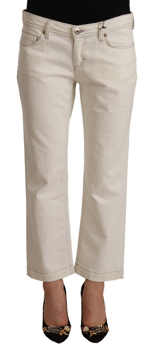 Chique gebroken witte cropped jeans - Fashionista must-have