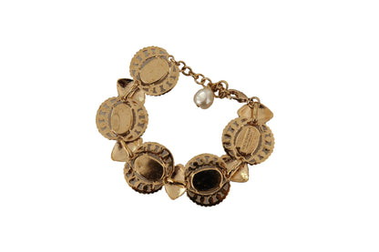 Pulsera de cadena de oro con cristal champán