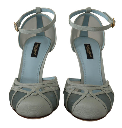 Elegante blauwe mesh enkelband sandalen