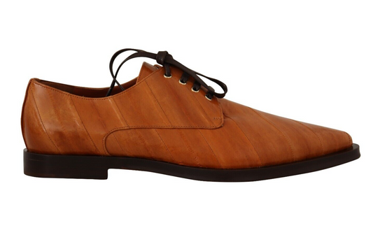 Elegante formele flats met veters van palingleer